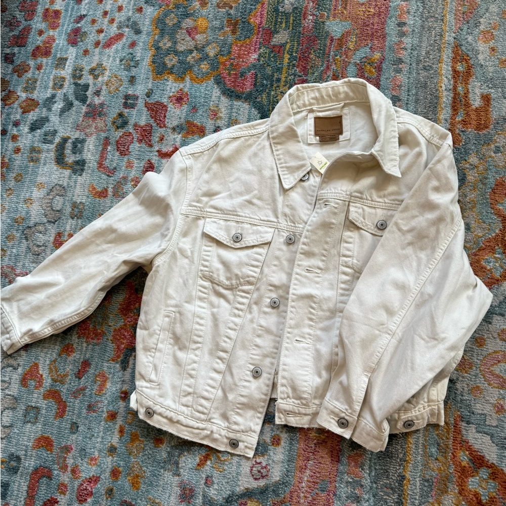 NWT TAN KHAKI PERFECT FALL JACKET - M/L American Eagle - gender neutral tbh.